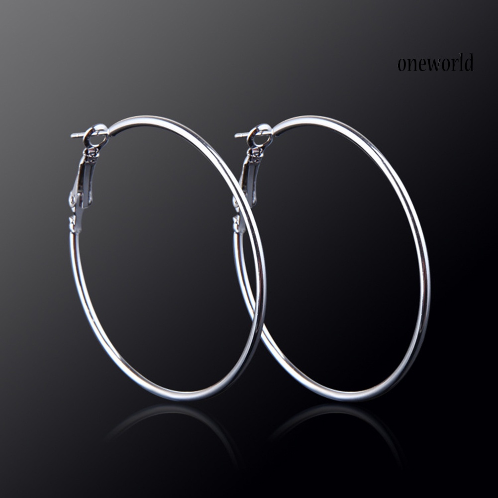 OW@ 1Pair Women Big Circle Charm Statement Hoop Earrings Evening Party Jewelry Gift