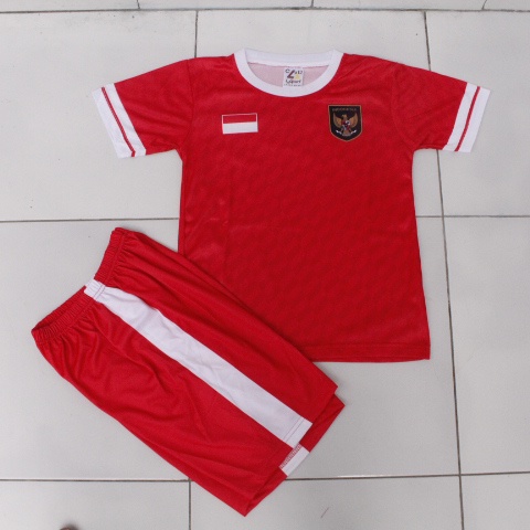 SETELAN BAJU BOLA TIMNAS INDONESIA/JERSEY BOLA TIMNAS PRINTING USIA 5-15THN