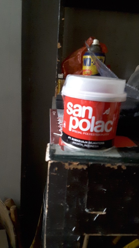 Dempul Serbaguna Mobil Motor Besi Kayu Sanpolac 250 Gr 1/4 Kg