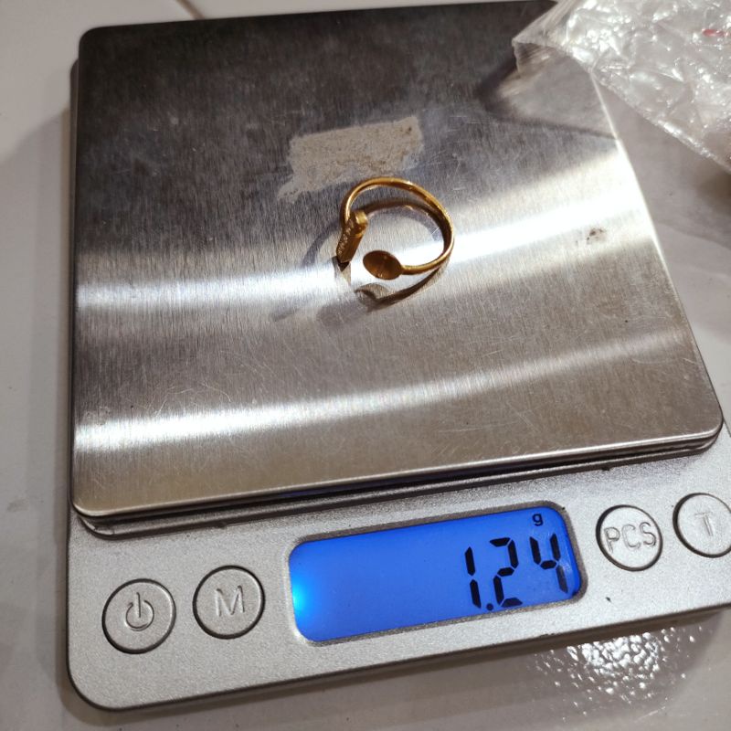 cincin emas 22k model kotak mutiara air laut gold