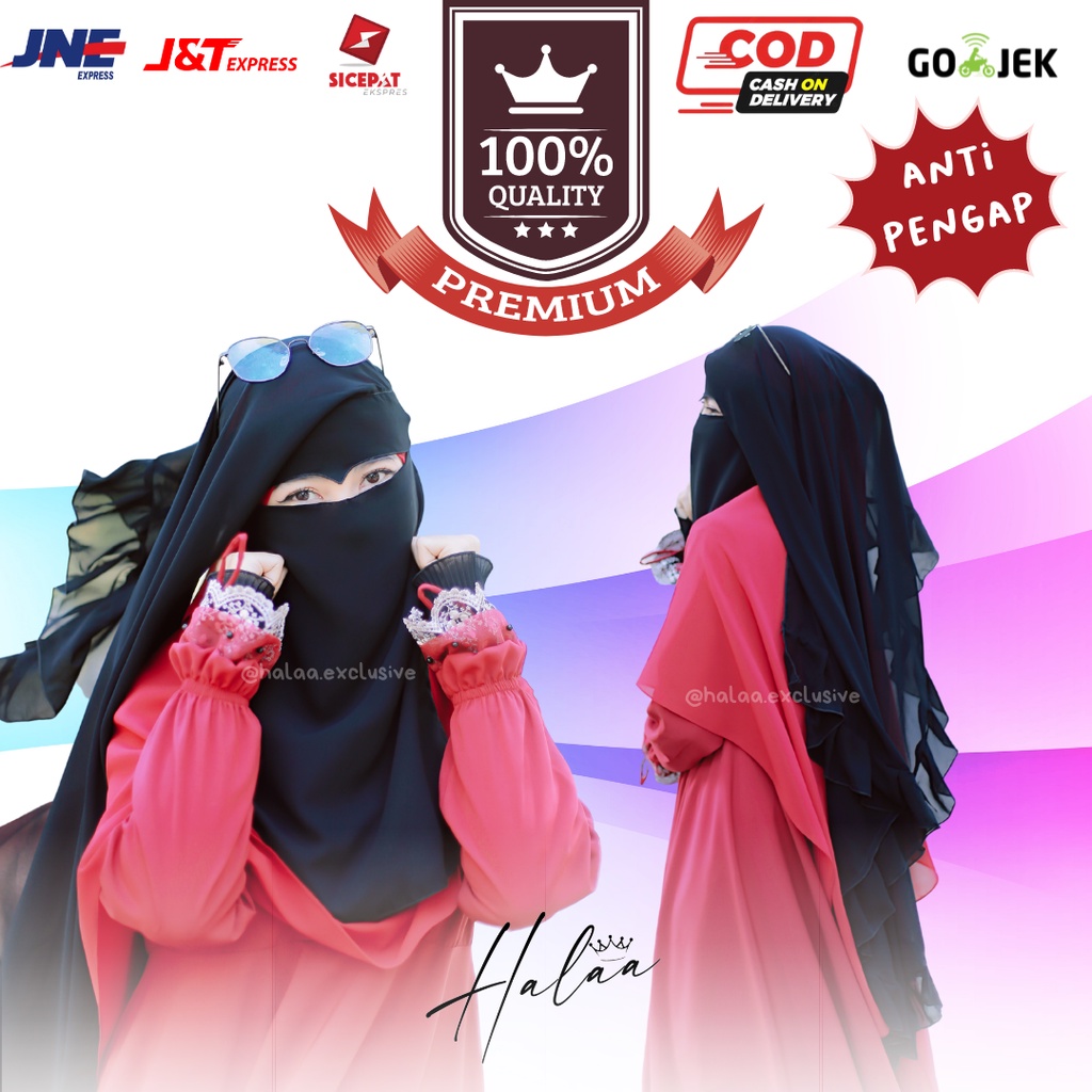 CADAR NIQAB LONG YAMAN EAGLE REMPEL SIFON SILKY / SIFON PREMIUM BY HALAA