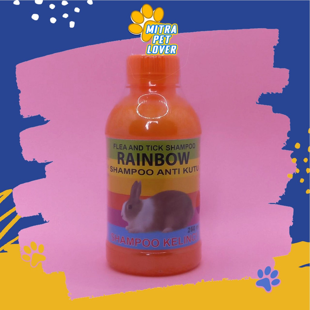 SHAMPO ANTI KUTU KELINCI - RAINBOW SHAMPOO KELINCI 250 ML ORIGINAL - SAMPO RABBIT BULU HALUS BERSIH WANGI HARUM LEMBUT AMAN - MURAH GARANSI ASLI KUALITAS - PET ANIMAL TAMASINDO OBAT KESEHATAN &amp; VITAMIN TERNAK HEWAN BINATANG PELIHARAAN MITRAPETLOVER