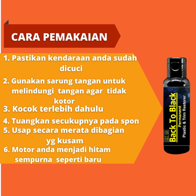 Penghitam Body Kasar Motor &amp; Mobil Permanen - Trim Restorer, Dashboard, Body Motor / Mobil