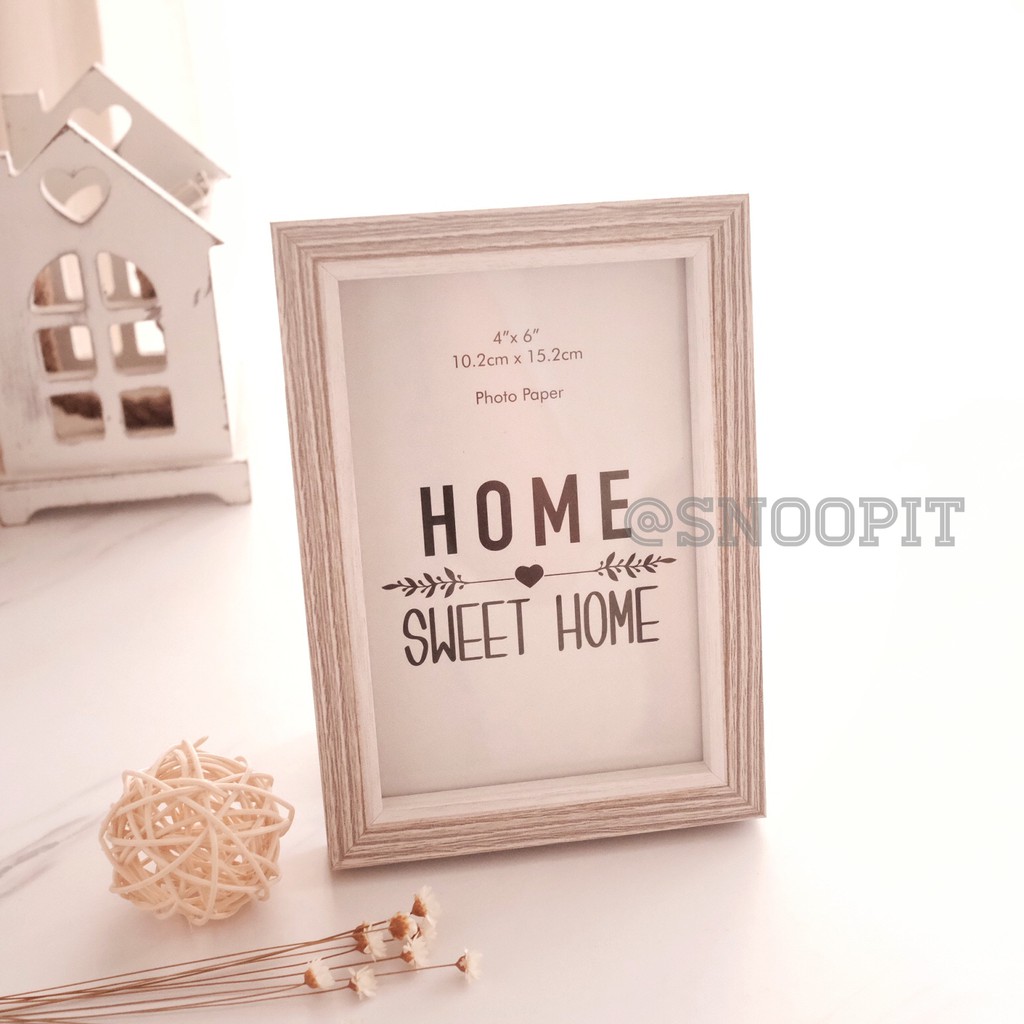 Bingkai Foto Rustic Frame Kayu Dekorasi Meja Properti Foto Vintage Pajangan Kamar Rumah