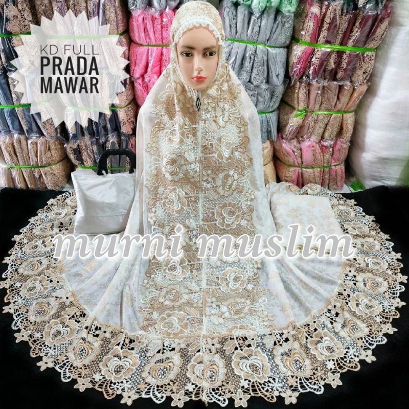 mukena dewasa premium renda Prada terbaru
