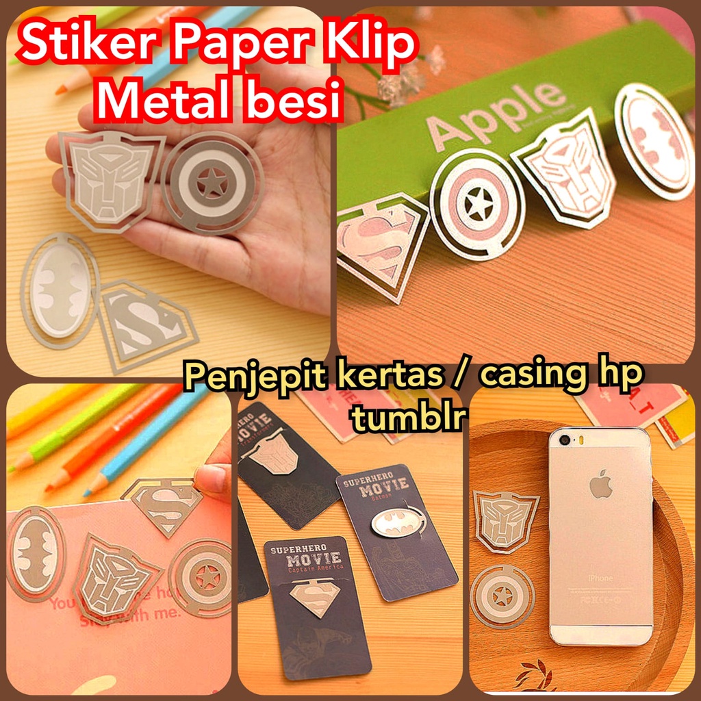 

[VIP] Paper klip Metal Besi Super Hero Unik Lucu Penjepit Kertas Avengers Paper Clip Unik Avenger Batman Jepitan Kertas Pembatas Buku Superman Binder Clips Tranformers Batman