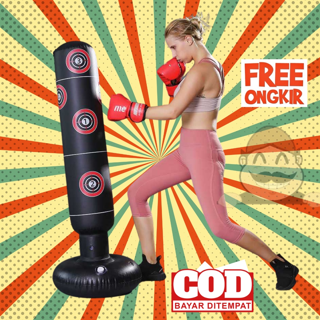 ALAT SAMSAK TINJU BERDIRI SANSAK ANGIN STANDING LATIHAN PUKULAN BOXING BELADIRI TENDANG TAEKWONDO