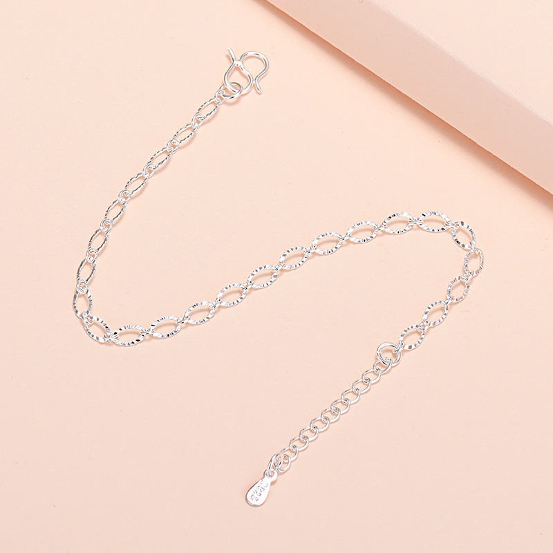 Gelang Kaki Rantai 925 Silver Model Tulang Ular Hati Untuk Wanita