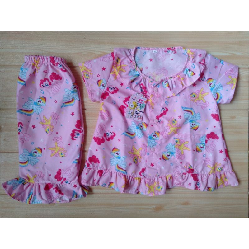 (COD) Set Tunik Rempel / Set Piyama Rempel 2-5 TH (Pilih Motif)