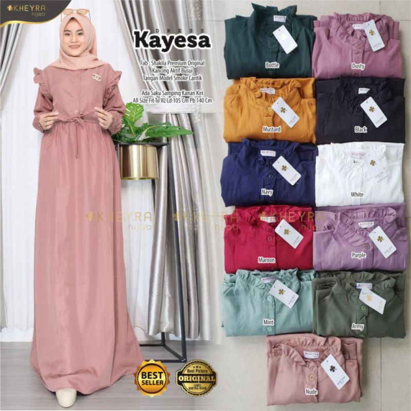 Kayesa Dress Polos Bahan Shakila Premium Ori Kheyra Gamis Polos Syakila Simple Cantik Anggun Busui Shopee Indonesia