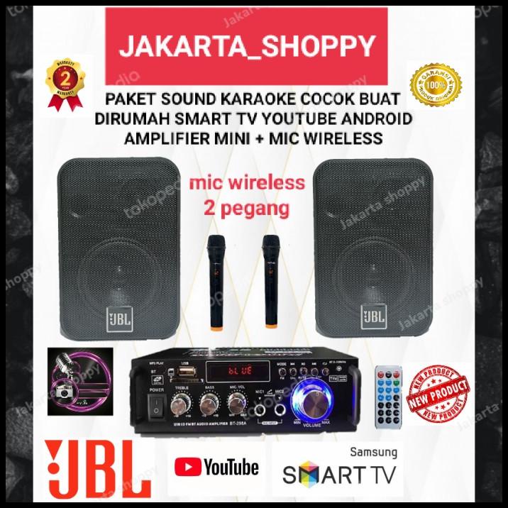 Mini karaoke set, caffe, kantor, speaker JBL 2 titik, 1x amplifier