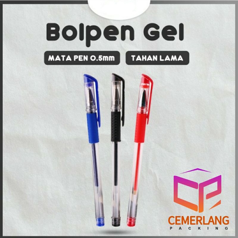 

Pulpen Gel Ink Pena Pen Bullet Tip 0.5mm Alat Tulis Hitam Merah Biru