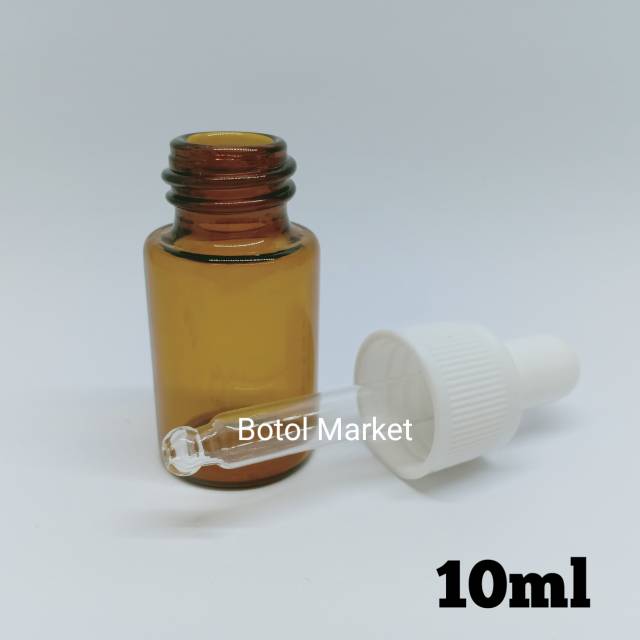 Botol Pipet Kaca amber 10ml / Botol Penetes Essensial Oil