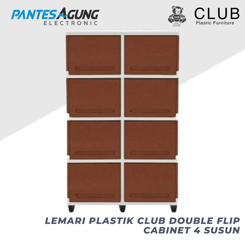 Lemari plastik Club Double Flip cabinet 4 susun