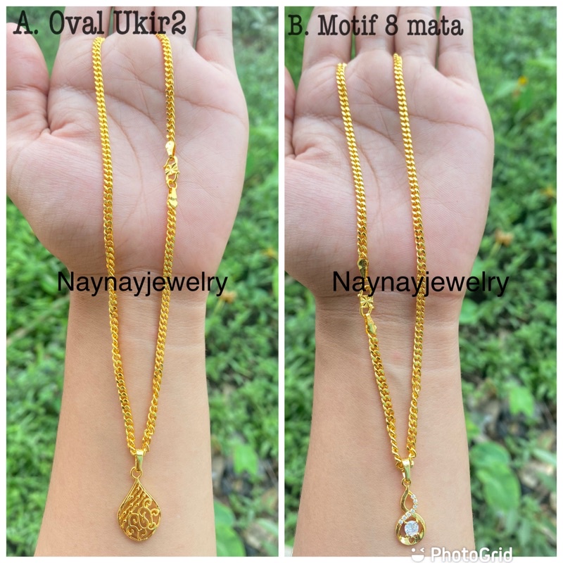 Kalung koin yxy warna 24k / Kalung Lempis Uk 60cm / bisa hijab