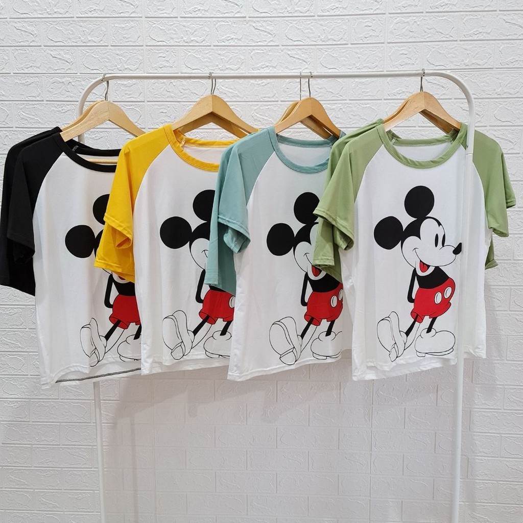 3534 kaos pajamas colour mouse short one set baju tidur