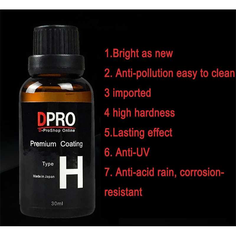 DPRO Premium Paint Coating Liquid Hydrophobic Mobil 9H Type H 30ml