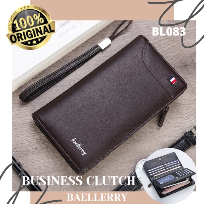 Dompet Cokelat Branded Tipis Import Dompet Hitam T1L0 Slot Kartu Pendek Panjang Cowok Wanita Asli Mi