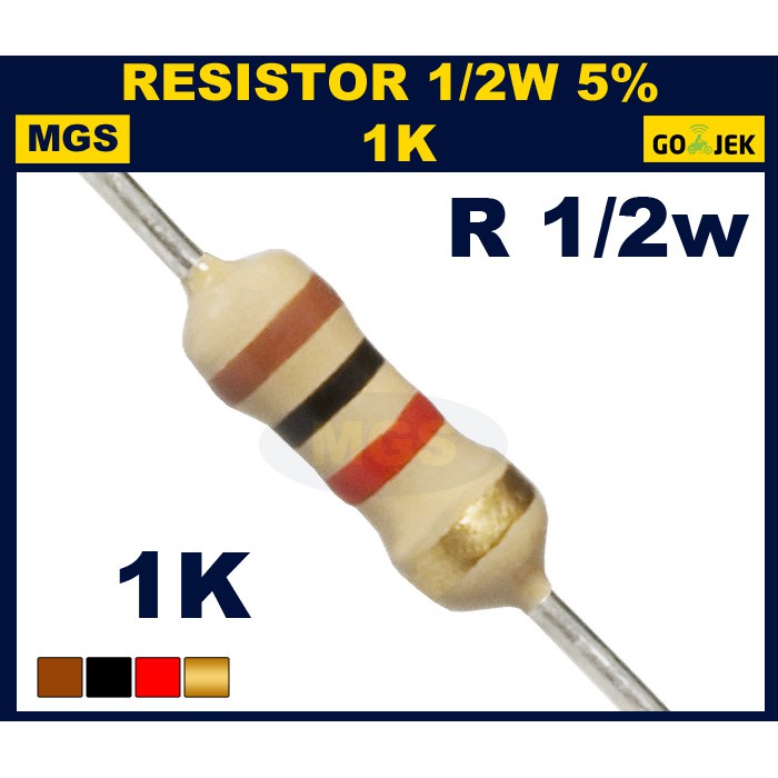 Resistor 1/2w 1K 5% 500PCS