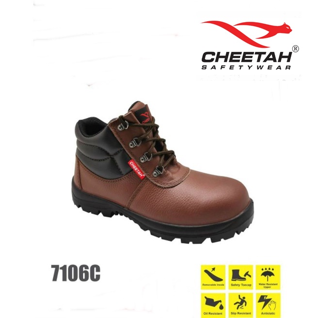 PROMO !!! SEPATU SAFETY CHEETAH 7106C (Warna Coklat)