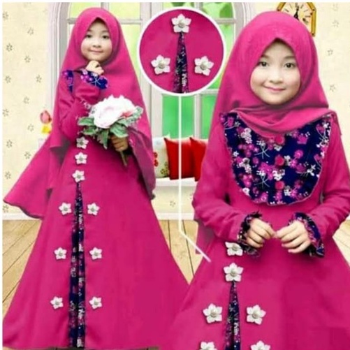 gamis anak motif - UKURAN  S/M/L