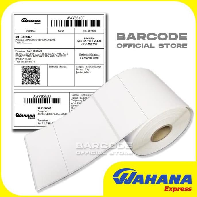 

Ready Oke] Label Barcode Semicoated 102 X 127 Mm Gap Core 1" (1 Line) Resi Wahana