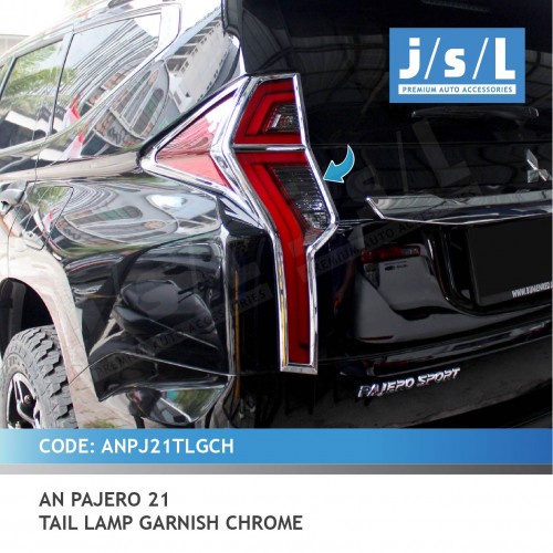 Aksesoris Pajero Sport Facelift 2021 Cover Stoplamp Garnish List Lampu Belakang Chrome
