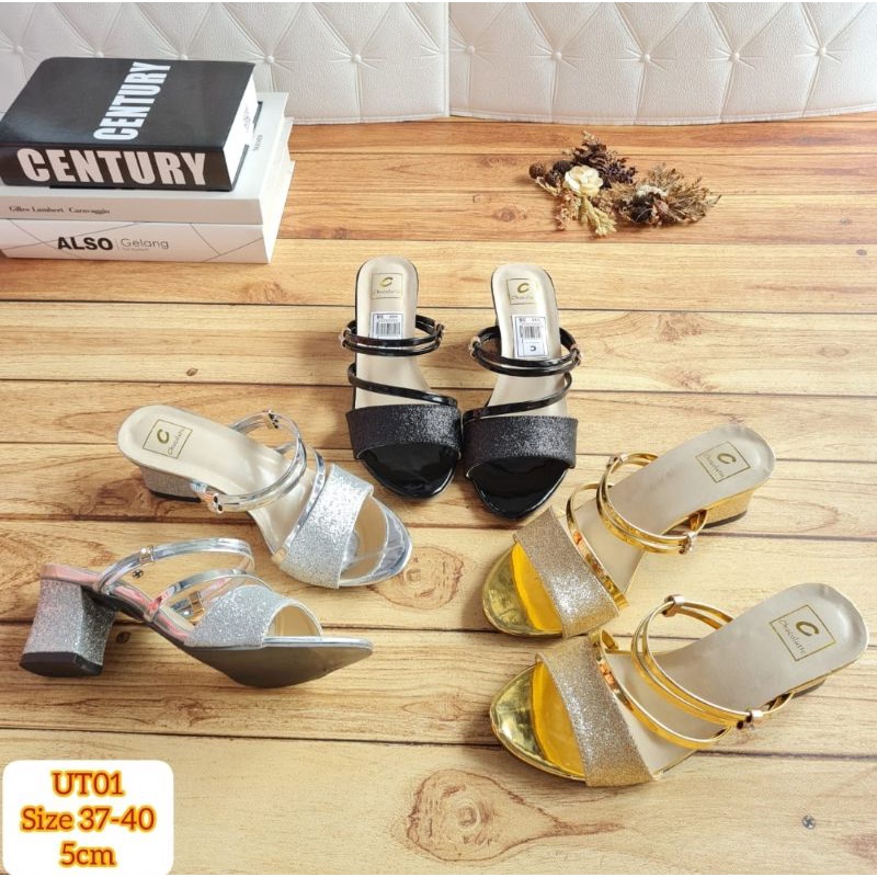 ABBUSHOES UT 01 hak tahu bahan gliter 5cm