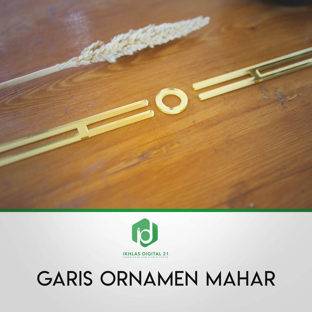 Garis Ornamen Akrilik Cermin Emas / Perak/Mahar  aksesoris perlengkapan mahar nikah termurah