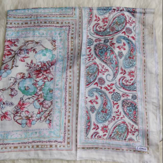 Hijab Kerudung Khimar Segiempat Satin Lamiz