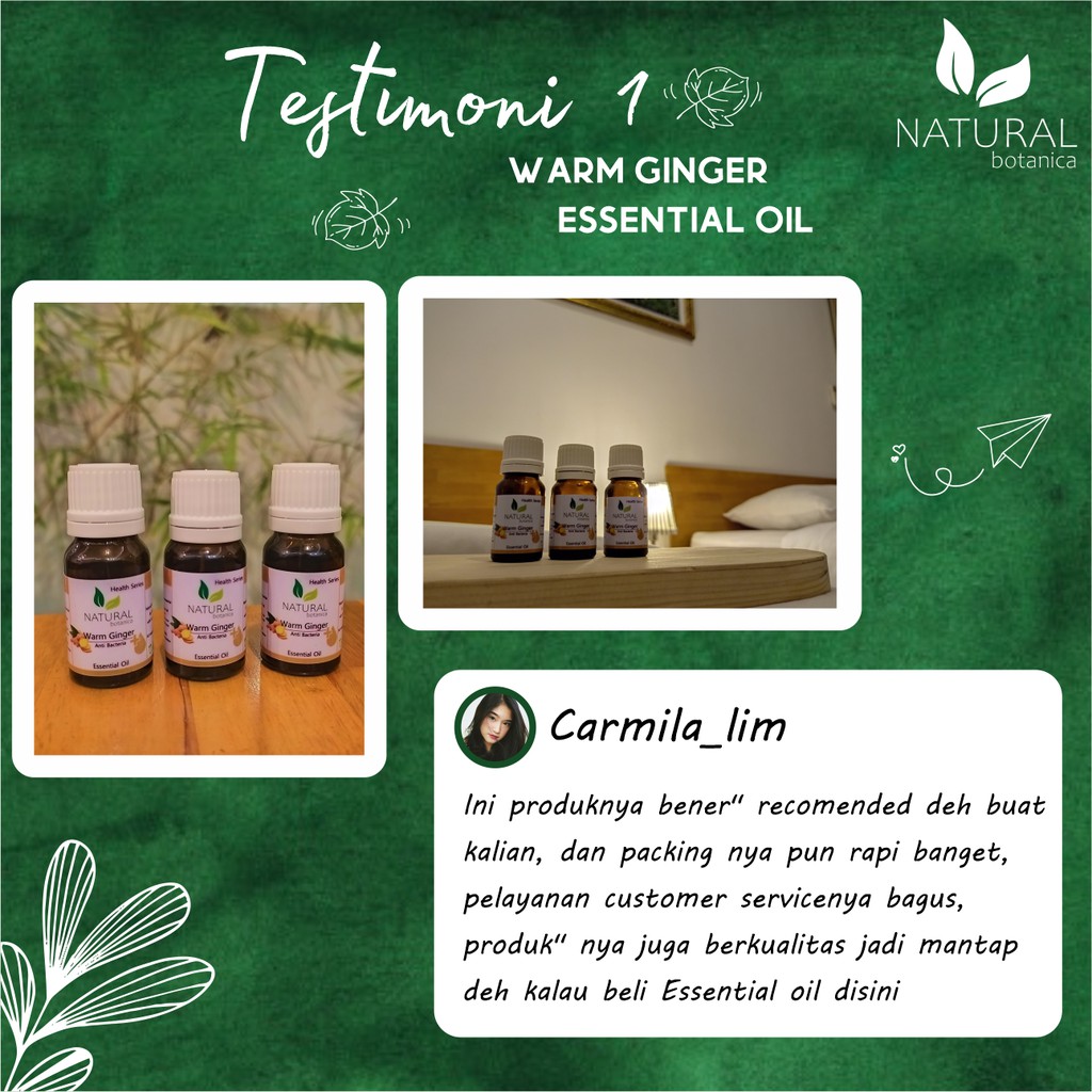 Natural Botanica Ginger Essential Oil Pure Minyak Esensial Aroma Terapi Diffuser Humidifier