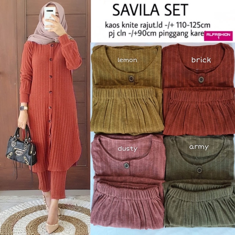 setelan knit rajut halus termurah savila set by alfashion
