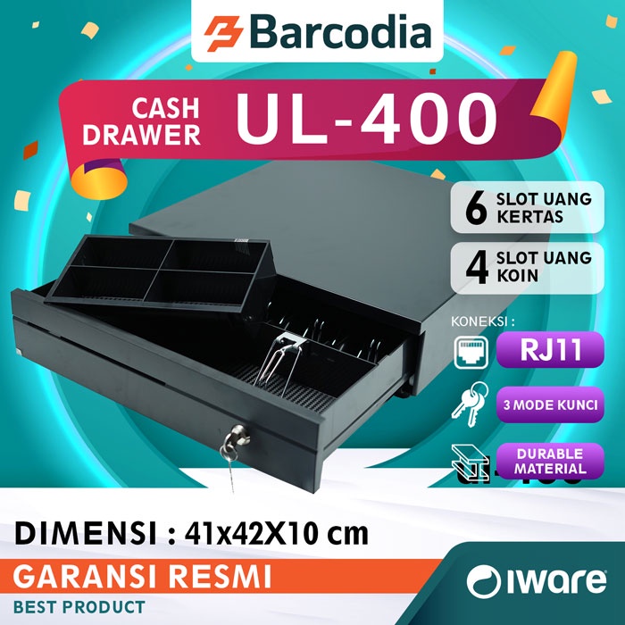 Laci Uang Kasir 41X42X10CM / Cash Drawer METAL RJ11 UL-400 - Garansi Resmi