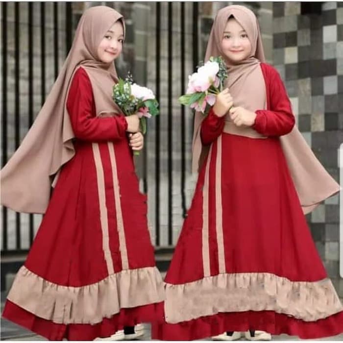 Gamis anak ROMERA KIDS SYARI, 7-10 thn (Bonus JILBAB) baju muslim Murah model Terbaru