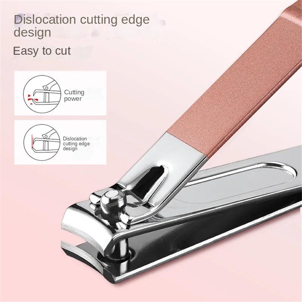 1pc Gunting Kuku Bahan Stainless Steel Warna Rose Gold