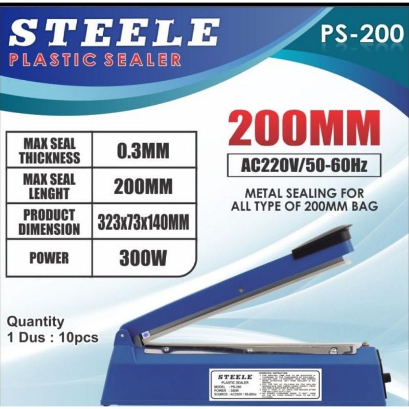 Mesin Press Plastik Stelle 20cm / 200mm / Impuls Sealer seal perekat Listrik