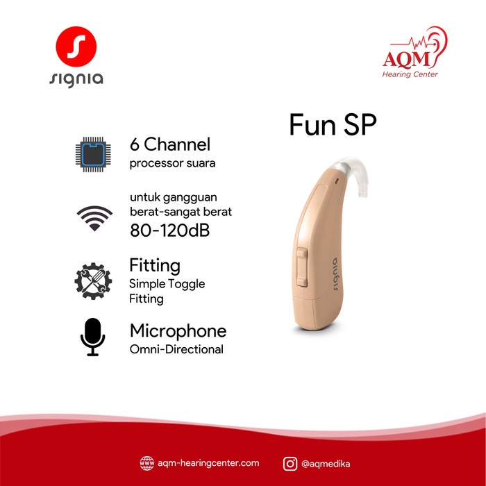 ✨COD✨ Alat Bantu Dengar New Signia Fun P by Siemens BTE 90-110dB 6 Channel - SP