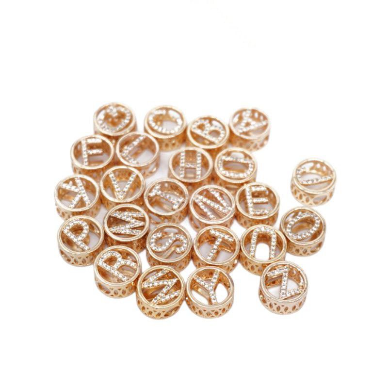 Liontin Huruf Inisial Huruf Nama Untuk Gelang Tali Kawatt