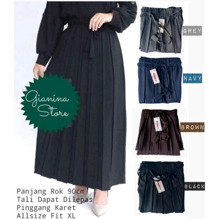 ROK KERJA PLISKET WANITA / ROK REMPEL KERJA / ROK KERJA FORMAL / ROK KANTOR / ROK PLISKET PREMIUM