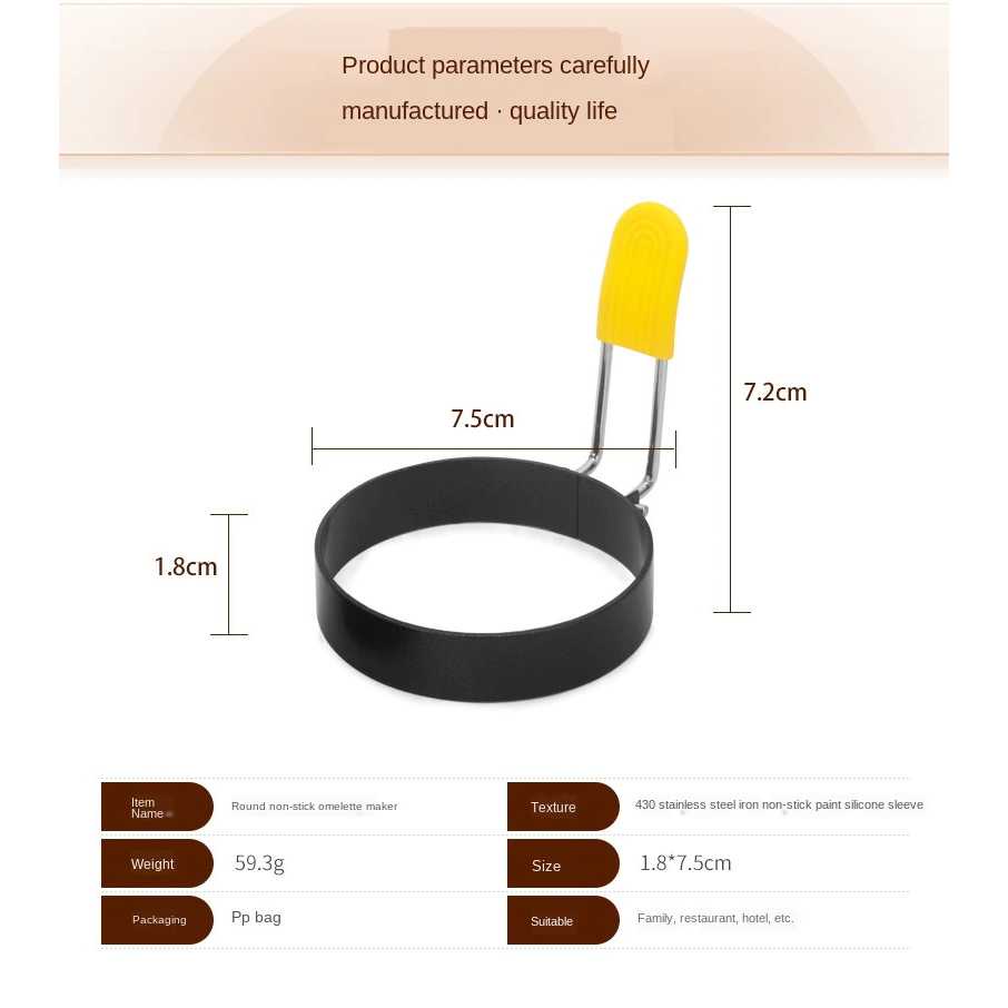 Cetakan Telur Omelet Egg Pancake Ring 2 PCS Bahan Stainless Steel