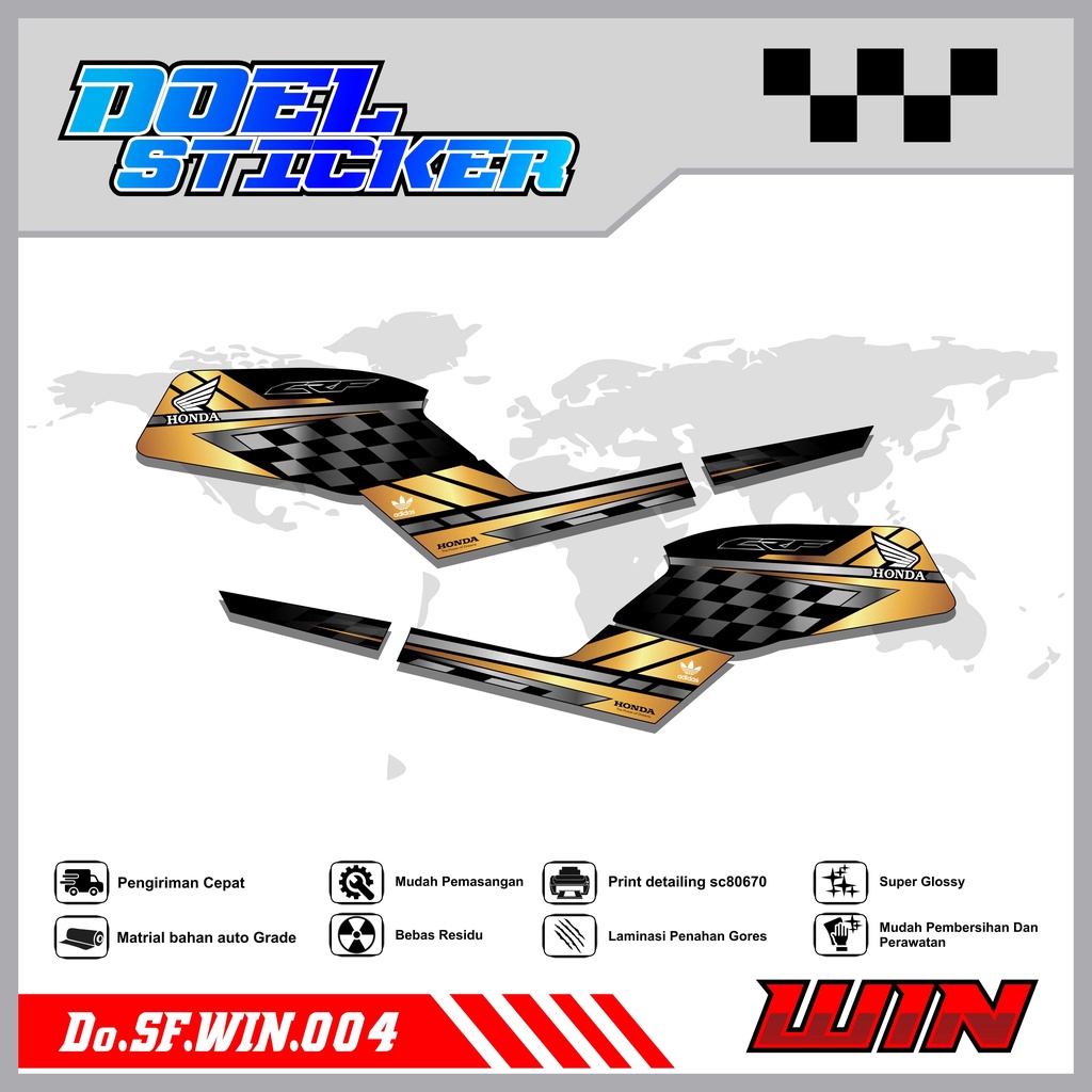 STICKER STRIPING WIN 100 - STICKER STRIPING LIST VARIASI HOLOGRAM , CROME WIN 100 DOEL 004