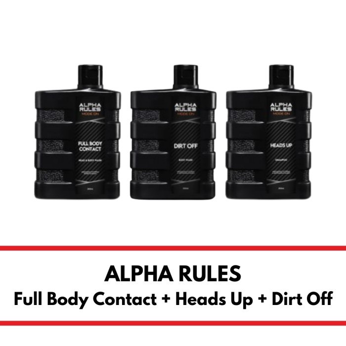 ALPHA RULES Bundling Hemat Full Body Contact + Dirt Off + Heads Up ORIGINAL - 3in1