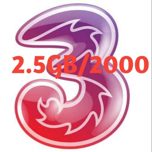 Kartu 3 sakti kuota harian 2,5gb/2000 - 2GB/1500 FULL - Three sakti - Kartu tri 2.5Gb