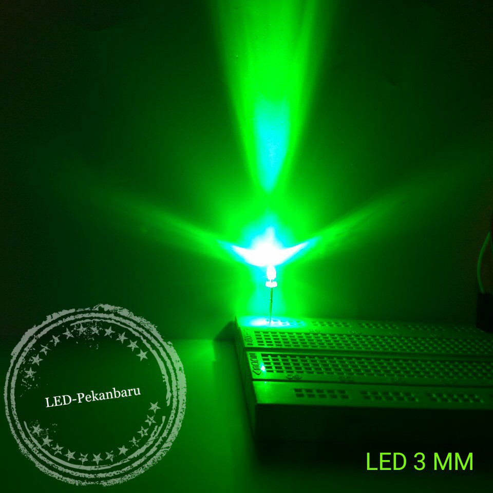 1000PCS DIODE LED 3MM SUPER BRIGHT WARNA HIJAU / GREEN F3