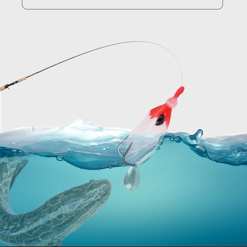 Umpan Pancing Soft Frog 4.5 cm 8g Katak Casting Soft Frog Lure Floating Bait 3D Eyes soft frog killer Top Water Fishing Lure With Sequins Umpan Ikan alat mancing