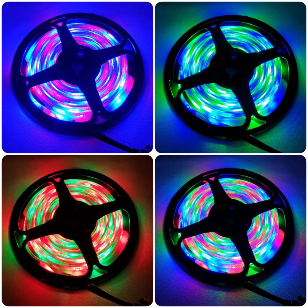 Hkms Lampu Hias Led Strip 2835 5 Mtr RGB Red Green Blue + Remote