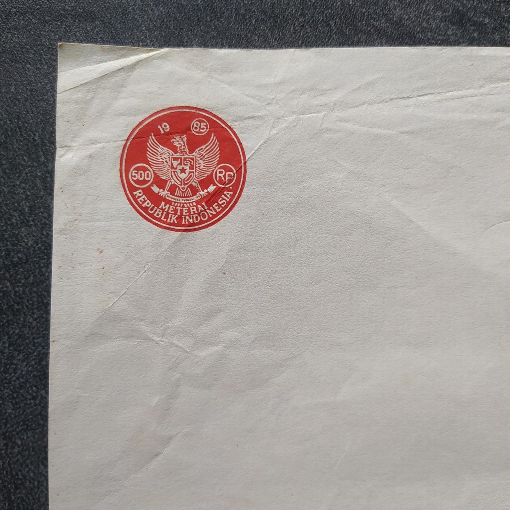 

Kertas Segel Rp 500 Tahun 1985 Single