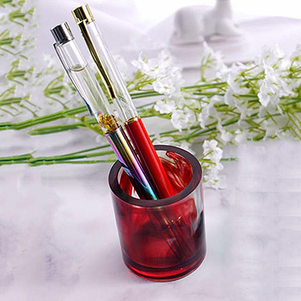 Suyo Cetakan Resin Bentuk Pot Bunga Bulat Holder Pensil / Perhiasan DIY
