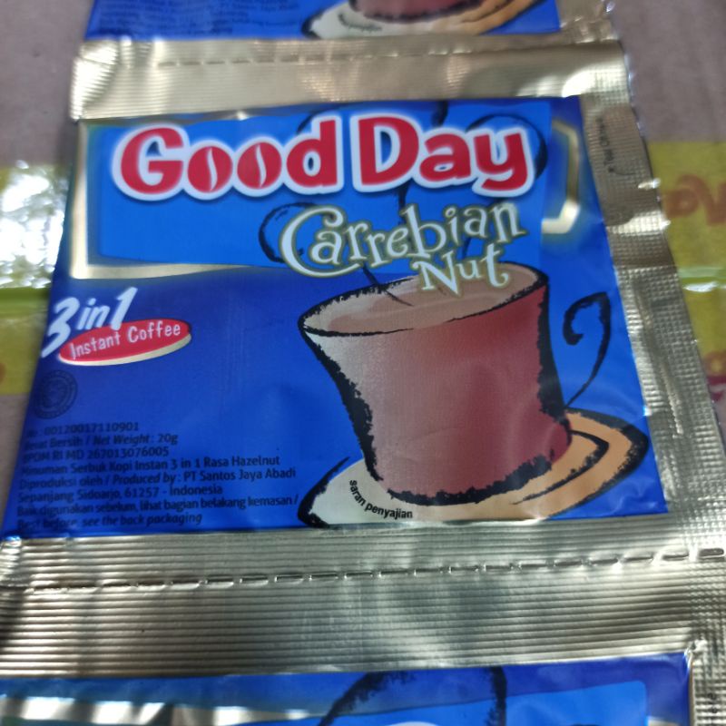 

Kopi Coffee Good Day Gooday Carrebian Nut Renceng 20 Gram