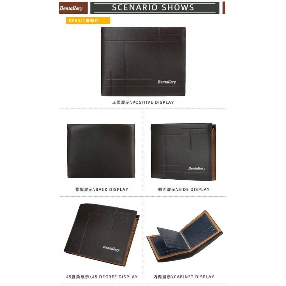 *ALIBABA1688* DOMPET PRIA N07 IMPORT MATERIAL PU DOMPET PENDEK DOMPET LIPAT